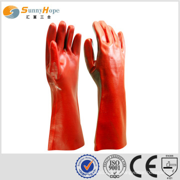 Roter PVC-beschichteter Gauntlet-Sicherheitshandschuh